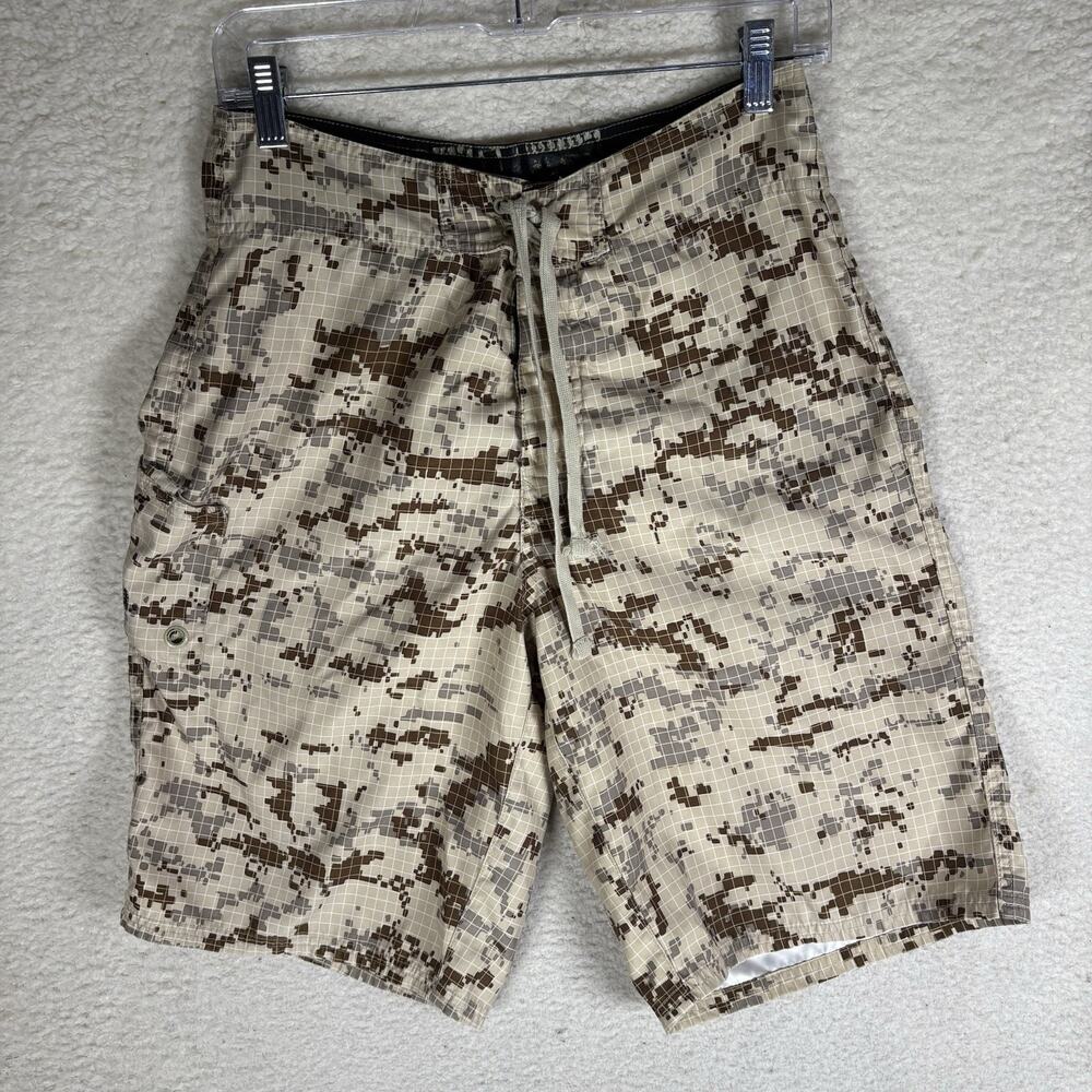 Fox Racing Board Shorts Mens 28 Swim Trunks Digital Camo Flat Front Casual